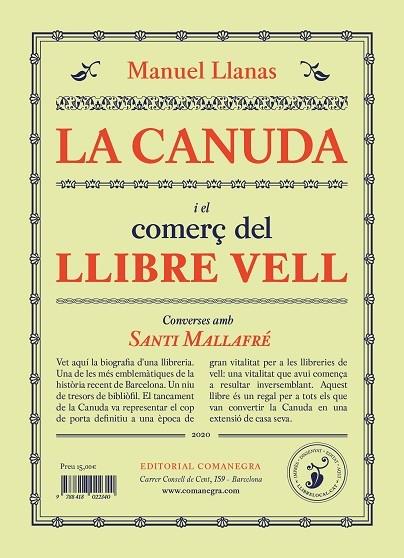 LA CANUDA I EL COMERÇ DEL LLIBRE VELL CONVERSES AMB SANTI MA | 9788418022401 | MANUEL LLANAS