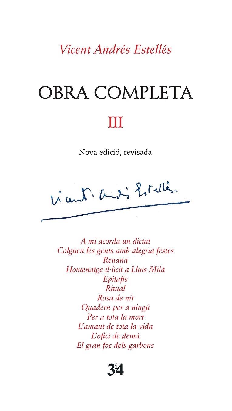 OBRA COMPLETA III | 9788416789016 | VICENT ANDRES ESTELLES