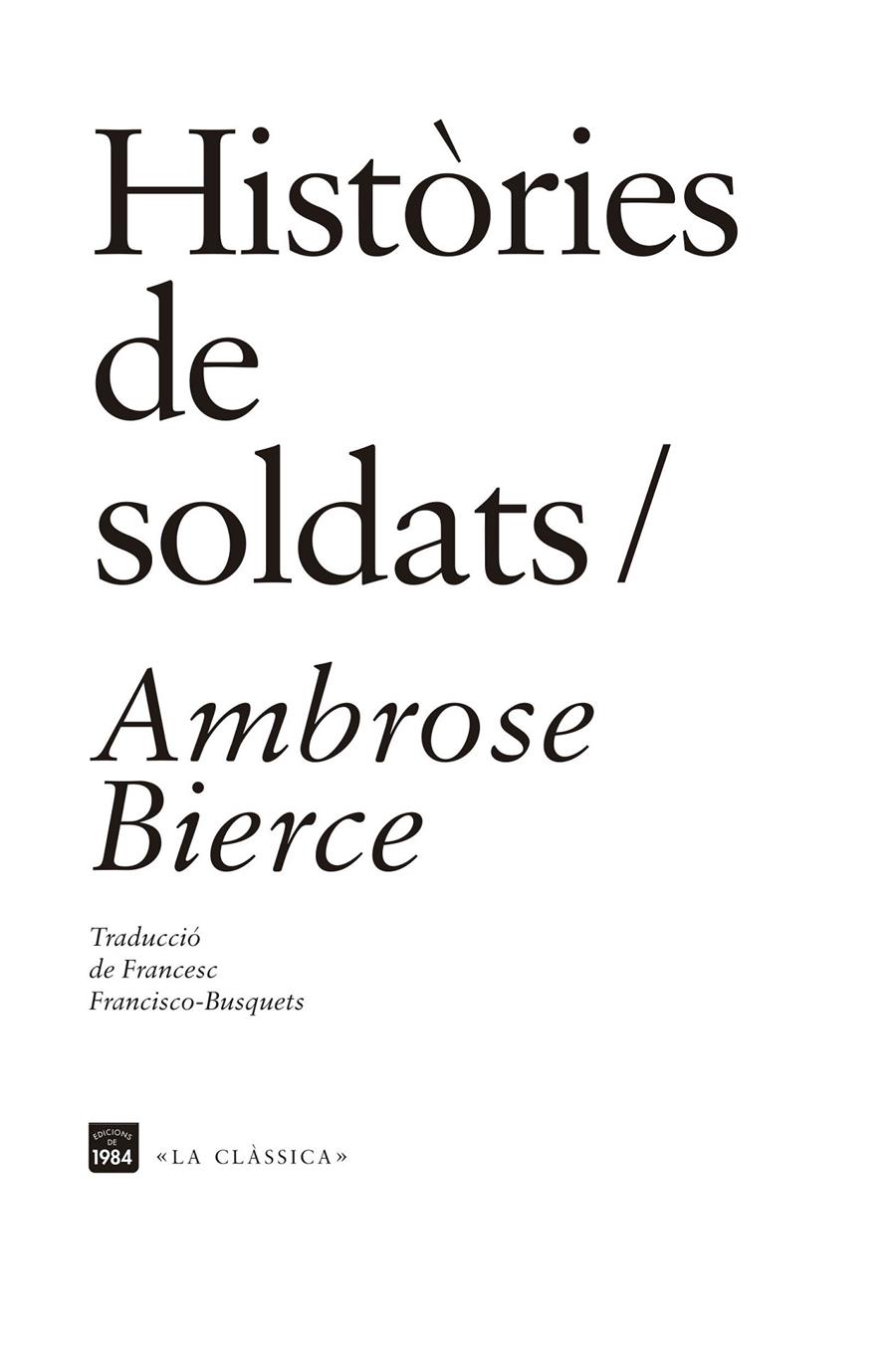 HISTORIES DE SOLDATS | 9788415835691 | AMBROSE BIERCE