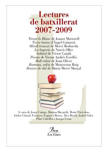 LECTURES DE BATXILLERAT 2007-2009 | 9788484372769 | AAVV