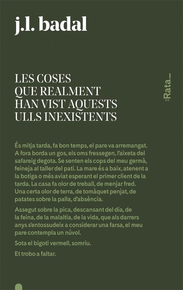 LES COSES QUE REALMENT HAN VIST AQUESTS ULLS INEXISTENTS | 9788416738144 | J.L. BADAL