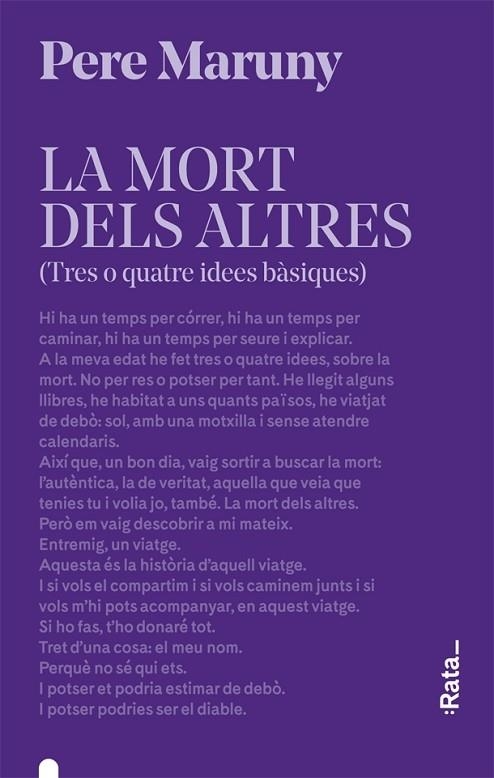 LA MORT DELS ALTRES | 9788416738618 | PERE MARUNY